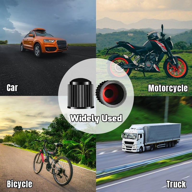 DENEST Tire Valve Stem Caps The Upgraded Version has a Sealing Ring for Car, Motorbike, Trucks, Bike， Bicycle ，60 Pack - Image 4